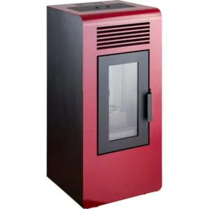 Estufa de pellet QLIMA ECODESIGN rojo de 6.7 kw