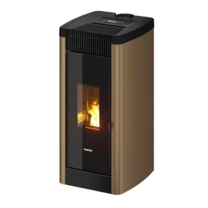 Estufa de pellet Freepoint Steel 9 Wifi dorada de 9kW