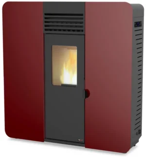 Estufa de pellet canalizable REDPOD First Advance Slim 8 kW burdeos
