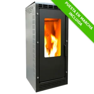 Estufa de pellet canalizable BIO+ 11 kW negro/blanco