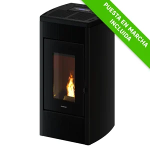 Estufa de pellet canalizable FREEPOINT Duke WiFi 14 kW negra