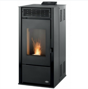 Estufa de pellets 7kw acero negro - Supra - silver7
