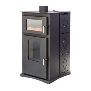 Estufa De Pellet Con Horno Joima Vitta Nature 8 Kw Gris