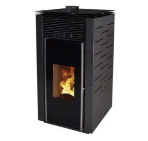 Estufa de pellet sin corriente eléctrica NEUS Nature 12 kw negra