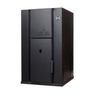 HIDROESTUFA DE PELLET DE 40 KW DE POTENCIA, AUTONOMÍA 20-33 HORAS, SUPERFICIE 320 M2 Y CONSUMO 3-5 Kg/h COLOR NEGRO SIN CRISTAL