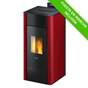 Hidroestufa de pellet estanca FREEPOINT Tesis 16.2 kW burdeos