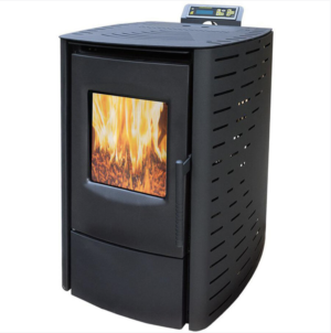 Estufa de pellets Nemaxx P6 en acero negro con mando a distancia – 6kW ECO-Mode