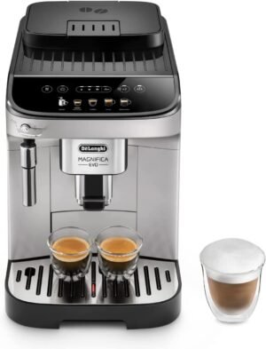 DeLonghi Magnifica Evo Máquina de café y capuchino con molinillo de frijoles, ECAM292.33.SB, Plata