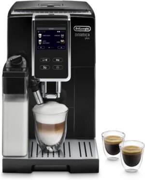 De'Longhi Dinamica Plus ECAM 370.70.B, Cafetera Espresso con Molinillo, Sistema LatteCrema, Tecnología Smart One Touch, Pantalla Full Touch, My Function, Negro