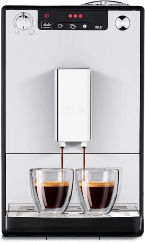 Melitta Caffeo Solo Cafetera y Espresso, Plata, E950-103 Automático Espresso con molinillo de granos
