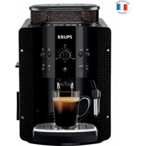 KRUPS YY8125FD Máquina de café en grano, Molinillo de café en grano, Cafetera espresso, Capuchino, Fabricado en Francia, Essential, Negro