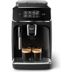 Philips Serie 2200 Máquina de café expreso del grano a la taza - Café del grano a la taza - Espumador de leche clásico, pantalla táctil intuitiva, negro mate (EP2220/10)