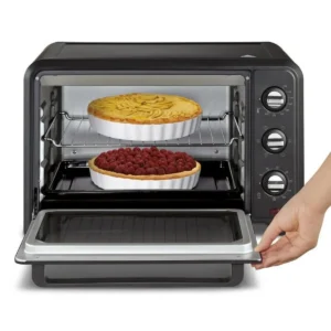 Moulinex Optimo 33L Horno Eléctrico Ventilador Negro 6 Modos de Cocción pan pizza tartas tartas bollería Grill y Leche patatas fritas incluidas OX464810