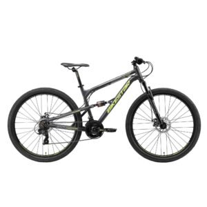 Bicicleta de montaña de aluminio con suspensión total de 29″ - Cross Country, negra