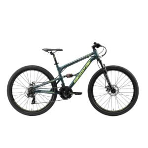 Bicicleta de montaña de aluminio de doble suspensión de 27,5″ – Cross Country Green