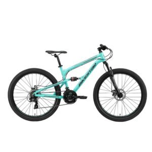 Bicicleta de montaña aluminio doble suspensión 27,5″ – Cross Country verde menta