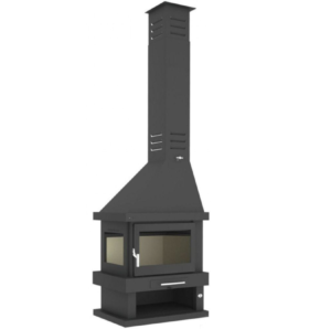 Chimenea de leña de esquina C-302 I 11kW lado cristal izquierda