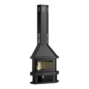Chimenea de leña rincón C-300 R 10,9 kW Interior Vermiculita