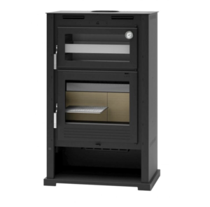Estufa de Leña con Horno Envolvente en Acero Inoxidable M-107 T 9,5 kW