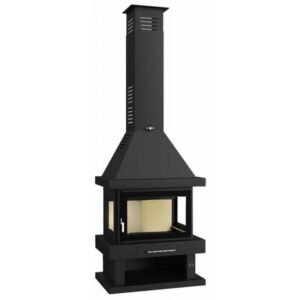 Chimenea de leña frontal a 3 caras C-203 K 13,8 kW Cristal Serigrafiado