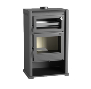 Estufa de Leña con Horno Envolvente en Acero Inoxidable M-107 9,5 kW.