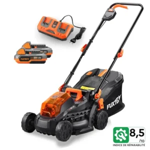 FUXTEC Cortacésped de batería FX-E1RM20 40 Volt (2x20V) Set con 2 baterías y Cargador